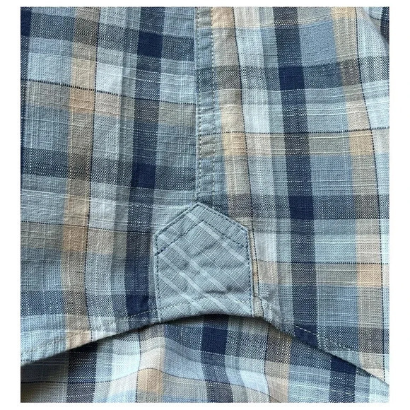 Johnston & Murphy Tailored Fit Plaid Short Sleeve Button Down Men Size Large - Picture 6 of 9